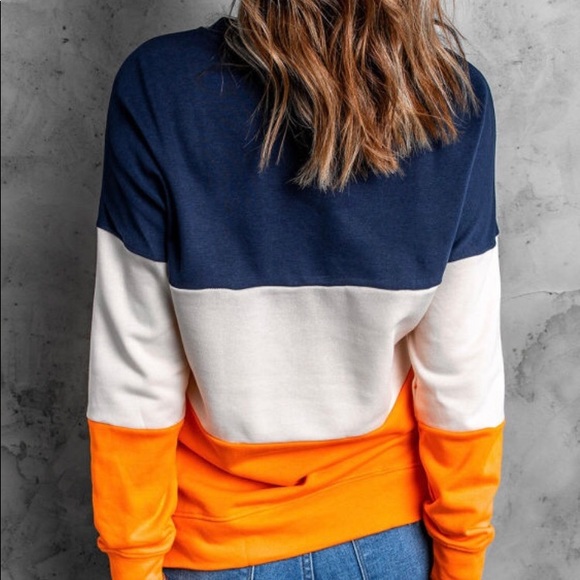 🎃New!! Fall Pumpkin ColorBlock Sweatshirt🎃 - Picture 2 of 5